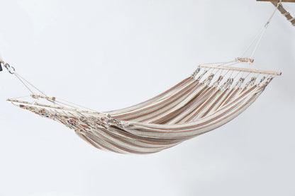 Doppelhängematte 'Relax Duo' - aus Baumwollgewebe beige_bunt 350x190
