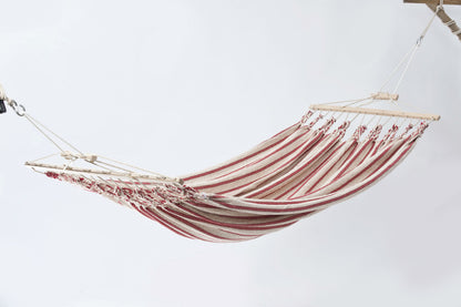 Doppelhängematte 'Relax Duo' - aus Baumwollgewebe beige_rot 350x190