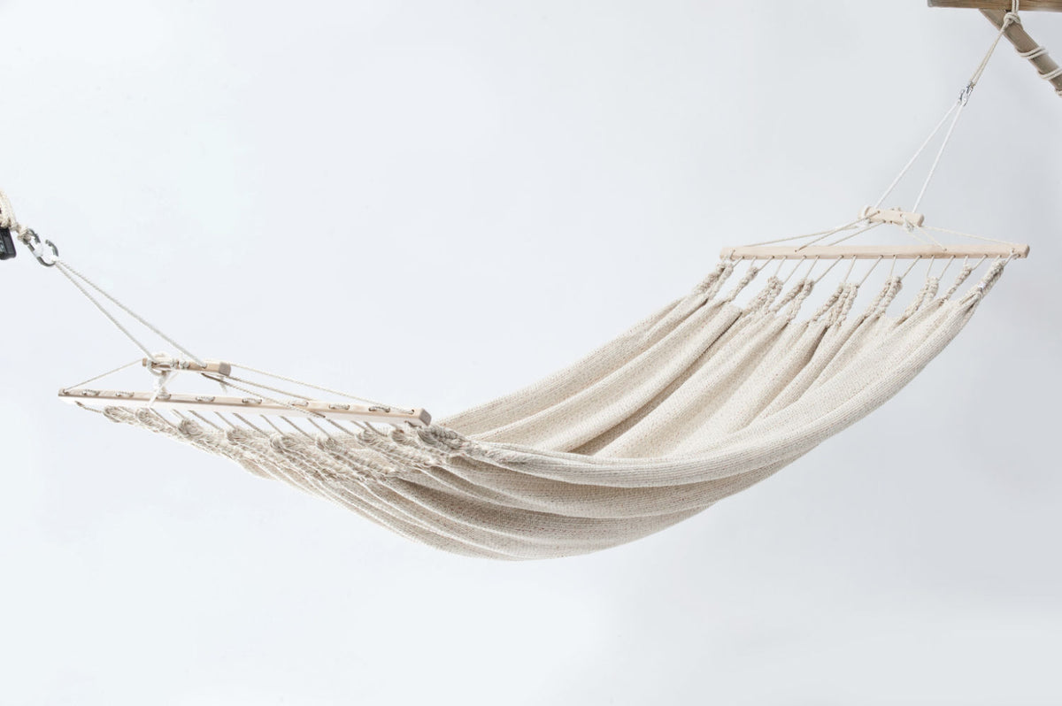 Doppelhängematte 'Relax Duo' - aus Baumwollgewebe beige_uni 350x190