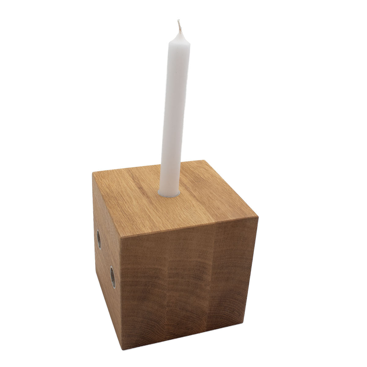 Kerzenwürfel 'Advent und mehr' | 14 x 14 x14 cm | Eiche hell geölt | inkl.10 Stabkerzen weiß