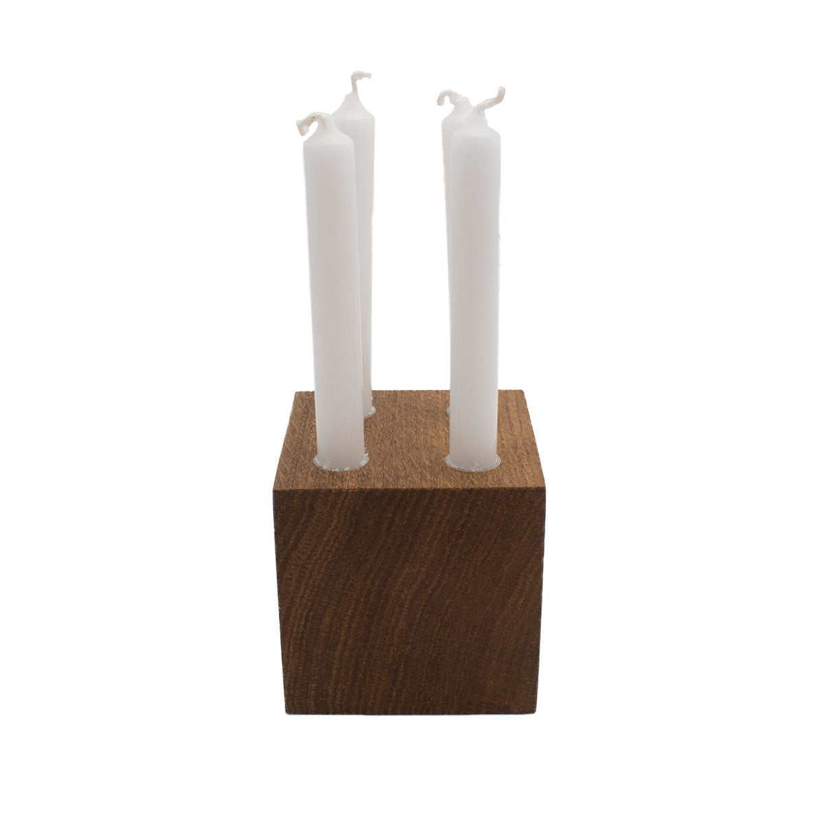 Kerzenwürfel 'Advent und mehr' | 7 x 7 x 7 cm | Eiche dunkel geölt | inkl.10 Christbaumkerzen weiß