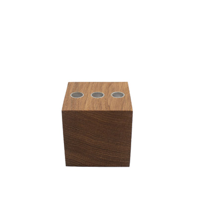 Kerzenwürfel 'Advent und mehr' | 7 x 7 x 7 cm | Eiche dunkel geölt | inkl.10 Christbaumkerzen weiß