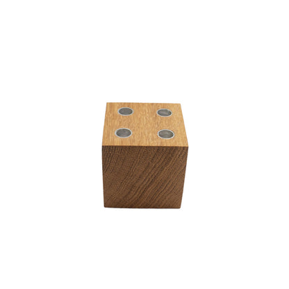 Kerzenwürfel 'Advent und mehr' | 7 x 7 x 7 cm | Eiche hell geölt | inkl.10 Christbaumkerzen weiß