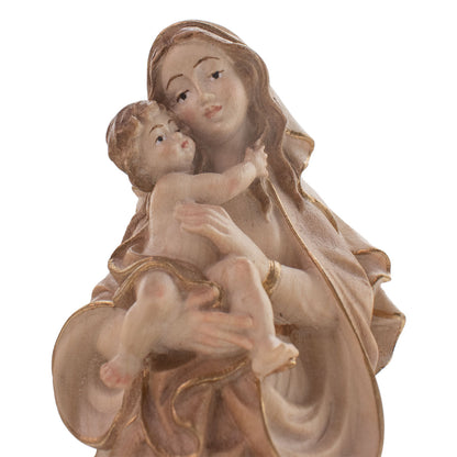 Madonna der Hoffnung mit Kind | Massivholz Figur | 3 x gebeizt | Höhe 6,5 cm | Made in Südtirol
