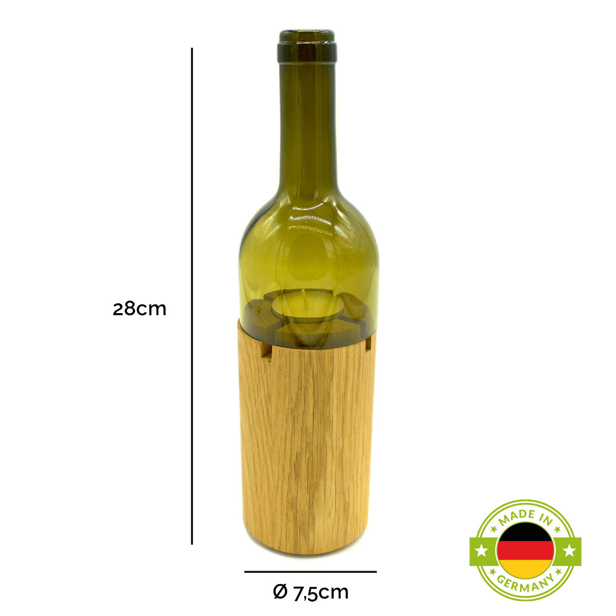 Set aus Windlicht 'Windy' grün und  Zündhölzern