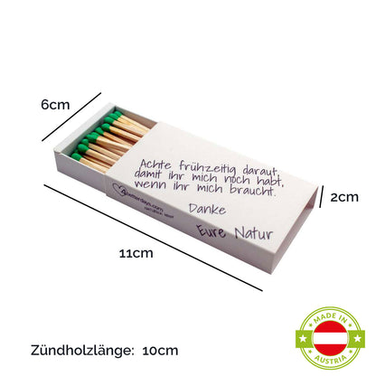 Set aus Windlicht 'Windy' grün und  Zündhölzern