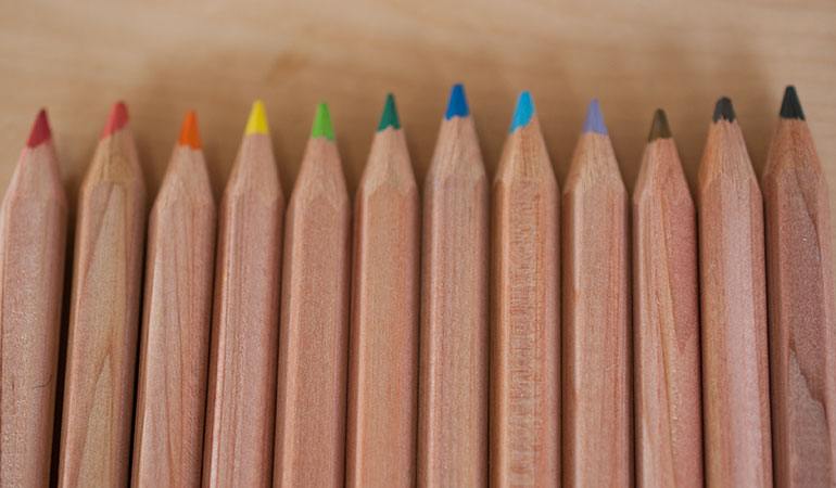 Unlackierte Farbstifte in zwei Größen - 'Color Pencils' extra groß